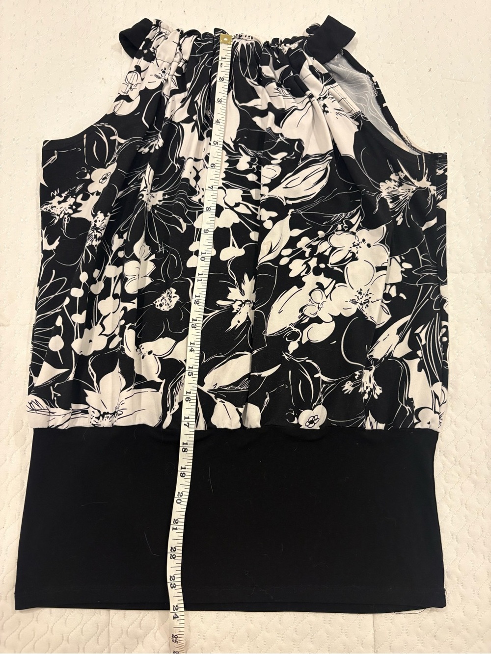 DCS Black & White Floral Halter Tank Top - Picture 4 of 4
